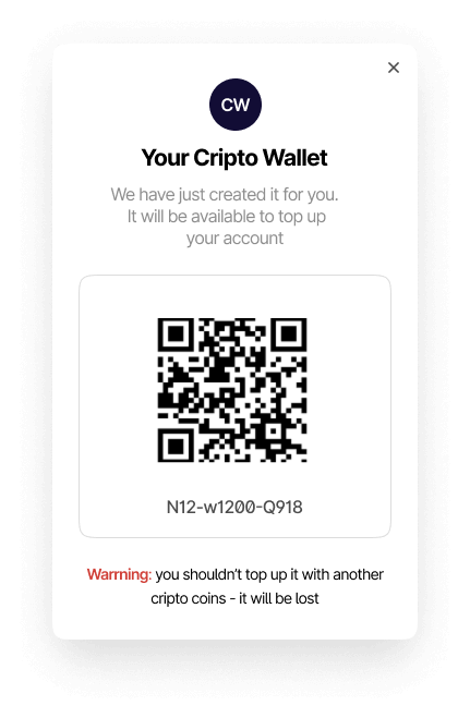 Digital Wallet app crypto wallet screen